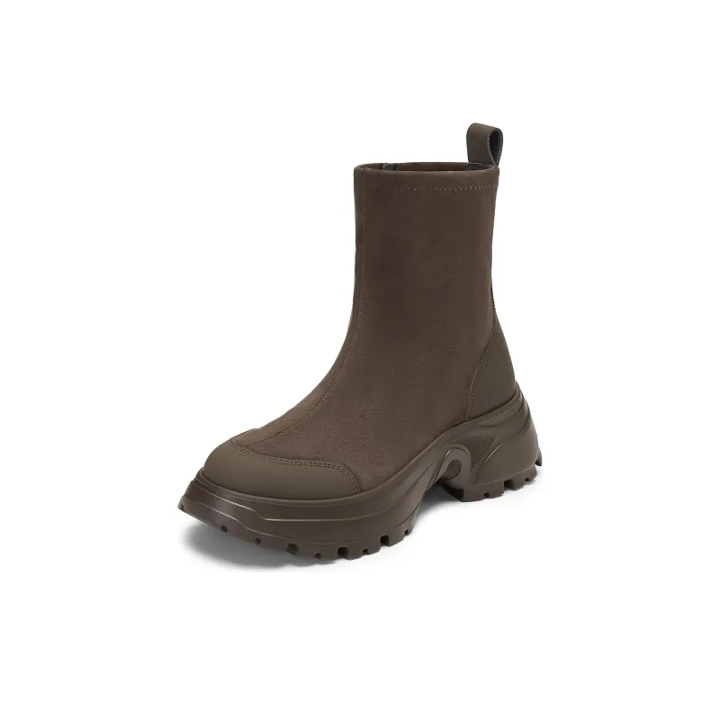 Staccato Velvet Cocoa Ankle Boots Women's-1