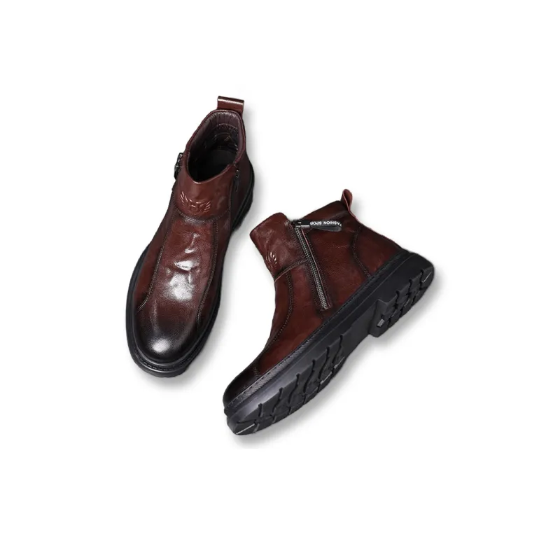 YEDANI Ankle Boots Men Black/Red-12