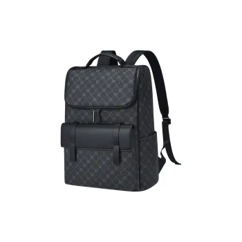 GOLF PVC Synthetic Leather Backpack Regular Men's Gray & Black