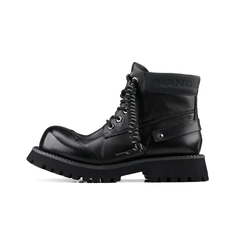 HANQIAORIJI Black Blood Series Short Martin Boot Unisex Black-0