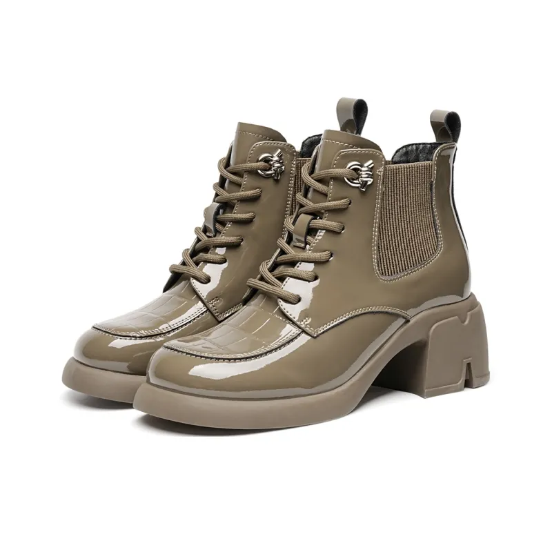 EBLAN Short Chelsea Boots Women's Khaki-2