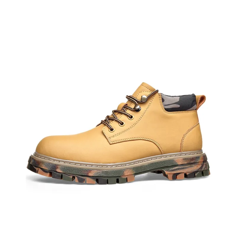 YEDANI Ankle Boots Men Black, Yellow-5
