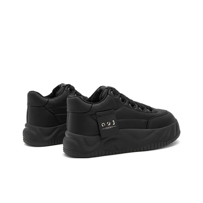 JOSINY Trendy Fashion Comfortable Versatile Puffy Shoes Low-Top Casual Shoes Women's Black-2