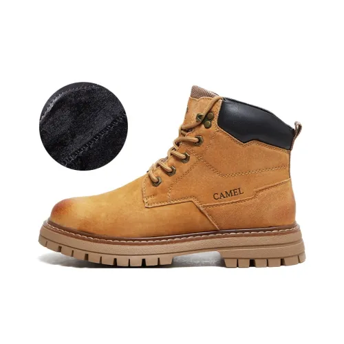 CAMEL Short Outdoor Boots Men's Fleece-Lined