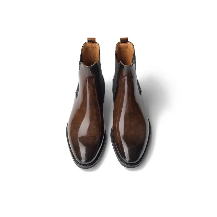 Beau Today Cow Leather Short Chelsea Boots 2.8cm Men's-3