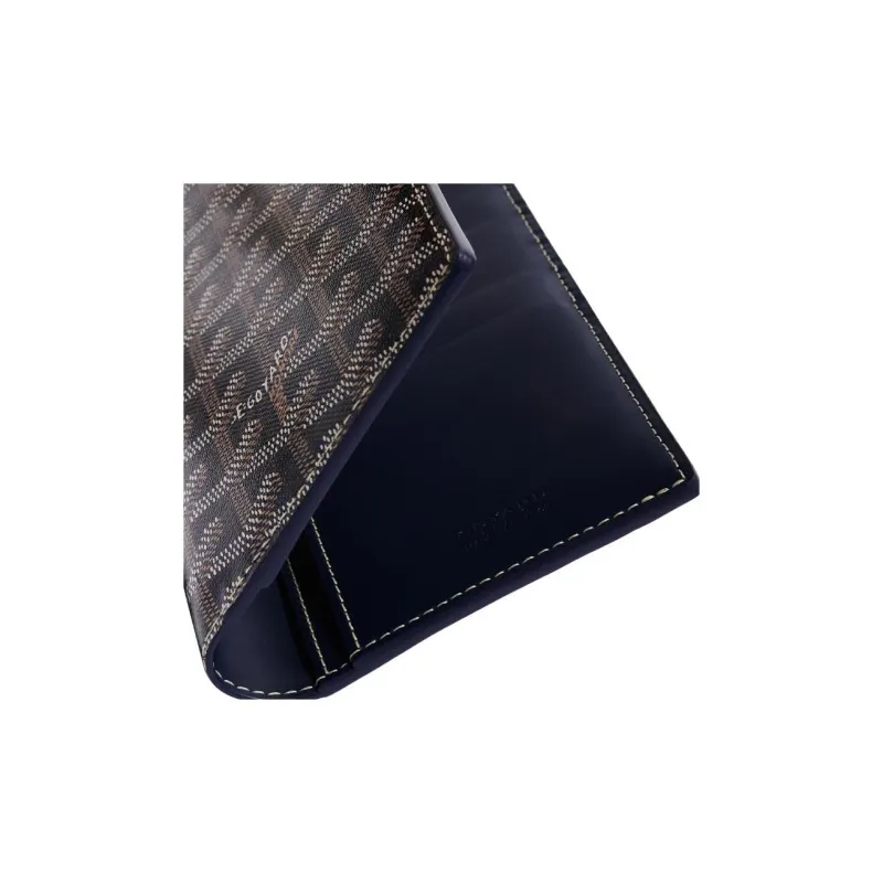 GOYARD SAINT ROCH Canvas With Leather Dog's Teeth Wallet Unisex Marine Blue-2