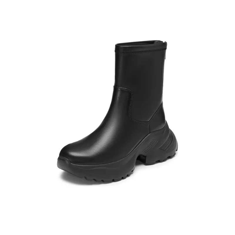 Staccato Dark Chocolate Clarity Ankle Boots 6.5cm Women's Black-1