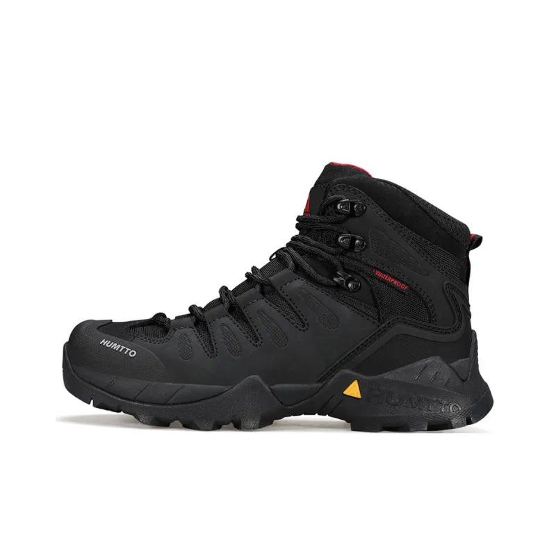 HUMTTO Wear Resistant Cushioning Slip Resistant Short Snow Boots Men's Black Red-0