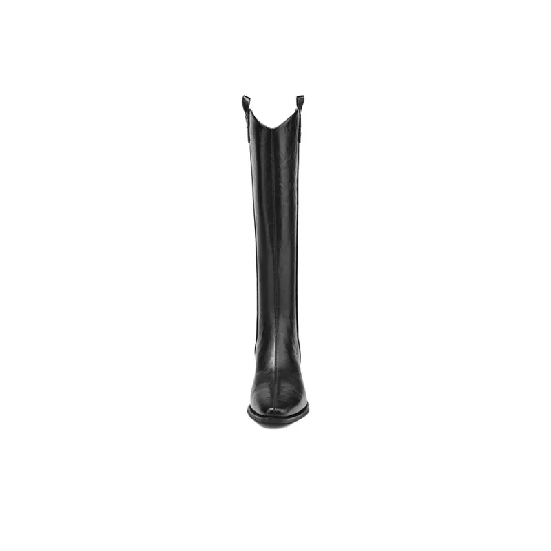 HLA Knee high Boots Women's Black/Brown-2