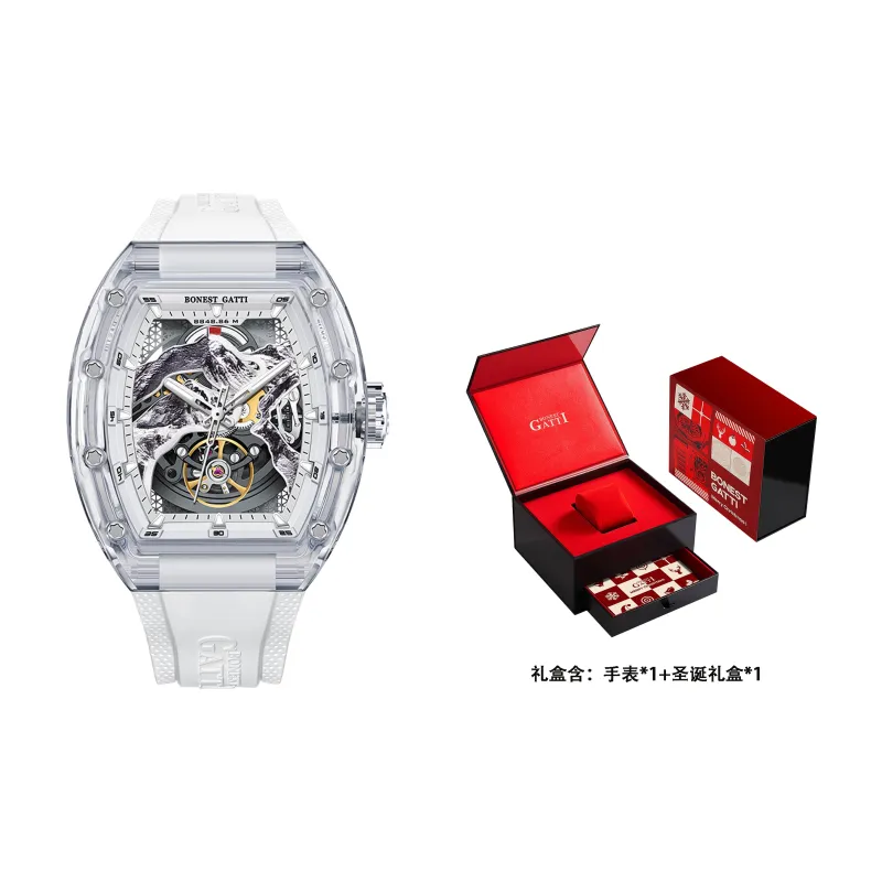 BONEST GATTI Automatic Mechanical Movement Rubber Strap Watch Unisex White Dial-7