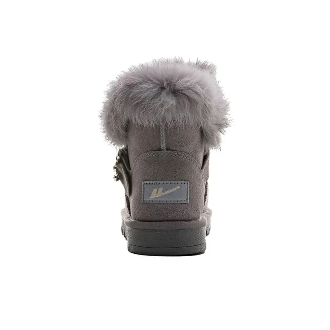 Warrior Wear Resistant Slip Resistant Short Snow Boots Women's Gray-3
