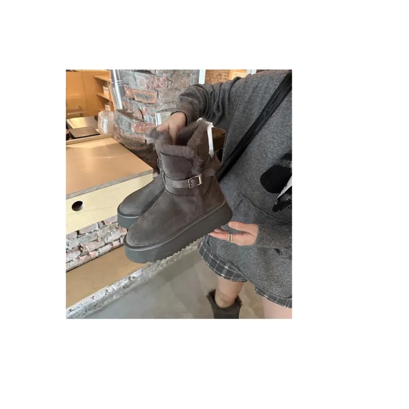 EEueeczs Snow Boots Women's Gray-2