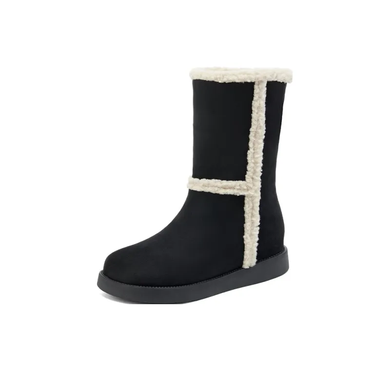 KEKAFU Warm Coverage Wear Resistant Slip Resistant Crew Snow Boots Women's-9