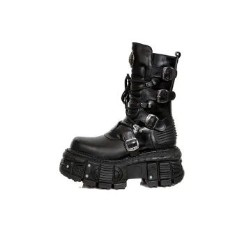 NEW ROCK Ankle Boots Unisex Black
