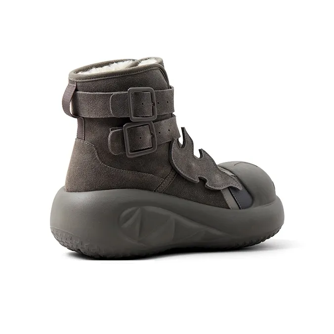 CHIKOKU Smiling Shark Ankle Boots Women's Small Carbon Gray-2