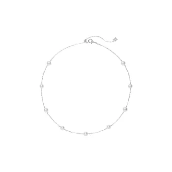 MIKIMOTO 18K White Gold, Pearl Necklaces Women's Silver