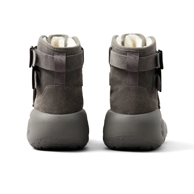 CHIKOKU Smiling Shark Ankle Boots Women's Small Carbon Gray-3