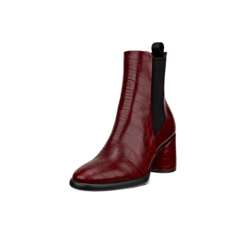 Ecco Short Chelsea Boots Women's Red-2