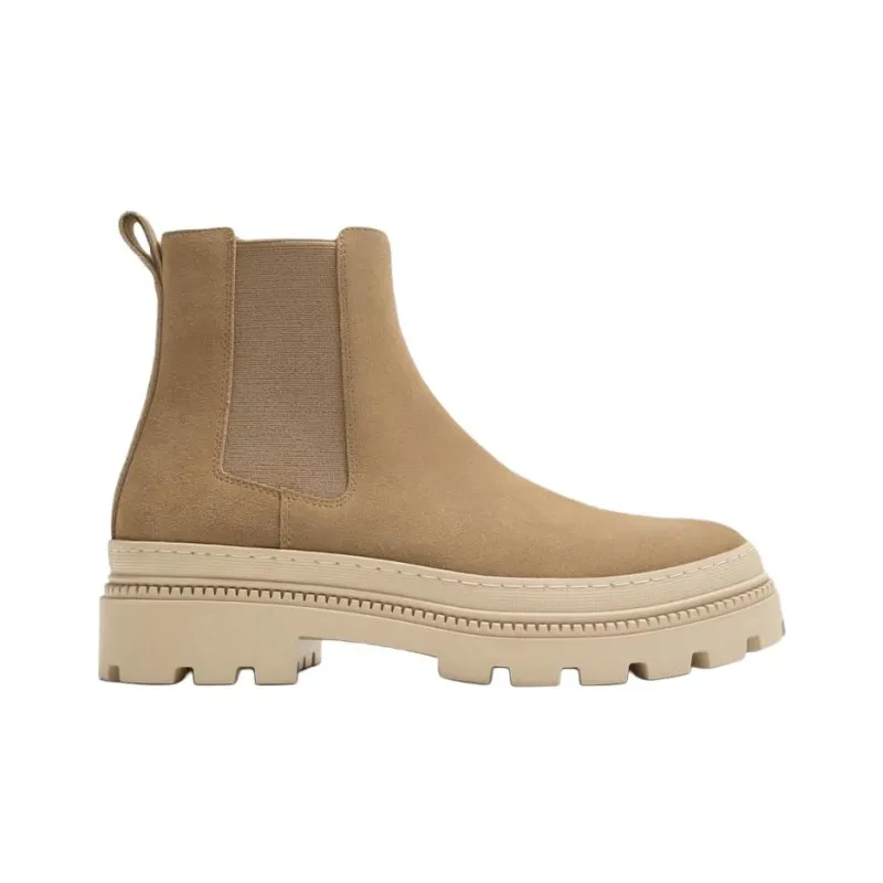 ZARA Short Chelsea Boots Men's Sandy Brown-1
