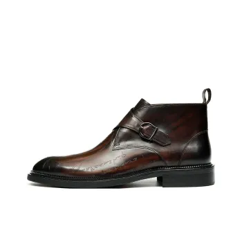 ASTON M.JAZZ Ankle Boots Men Black/Coffee