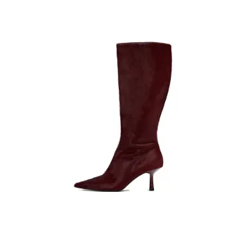 ZARA Knee-high Boots Women's Red