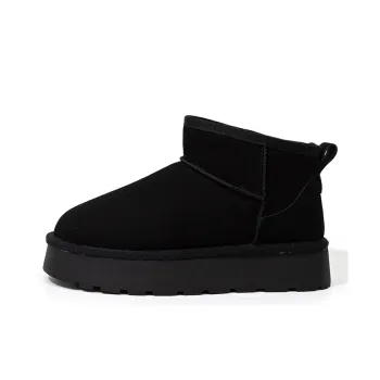 Feiyue Warm Wear Resistant Height Increasing Slip Resistant Short Snow Boots Women's Black