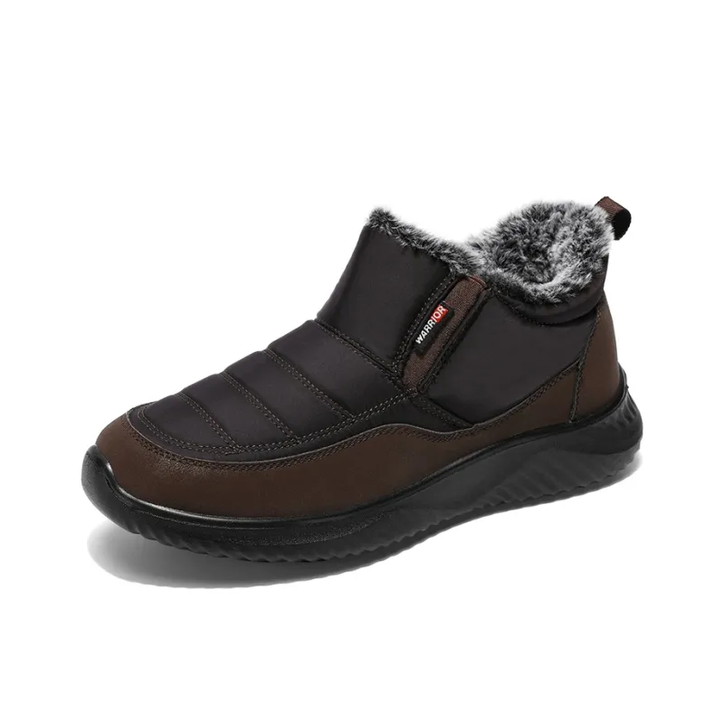 Warrior Warm And Wear Resistant Ankle Length Snow Boots Men's Coffee-1