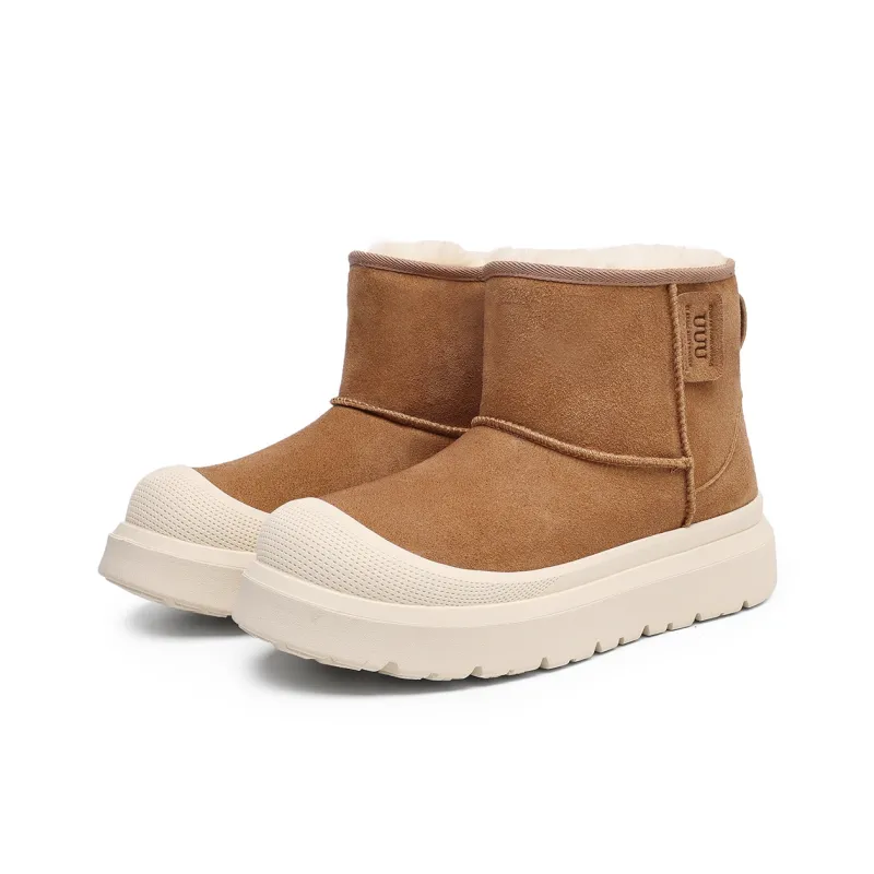 FAPAI Water Resistant Wear Resistant Cushioning Height Increasing Slip Resistant Coverage Short Snow Boots Unisex-3