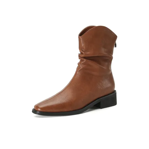 【dme】 Ankle Boots 4cm Women's Brown