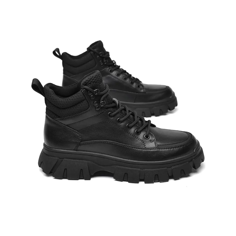 LUOGOKS Ankle Boots Men's Black-6
