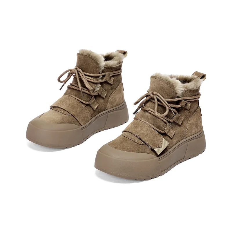 C°BANNER Short Mid Calf Snow Boots Women's Olive Green-3