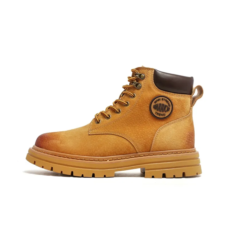 Warrior Warm And Wear Resistant Short Outdoor Boots Unisex Earth Yellow-0