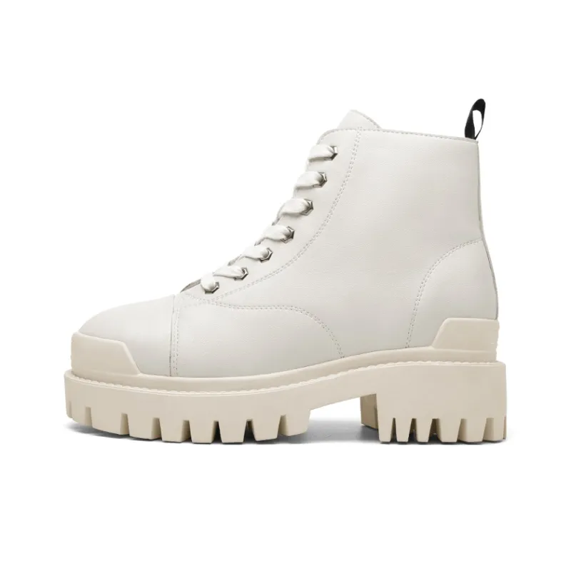 He Jinchang Short Martin Boot Women's White-0
