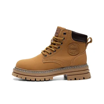 Warrior High Top Casual Versatile Yellow Boots Martin Boot Unisex Camel