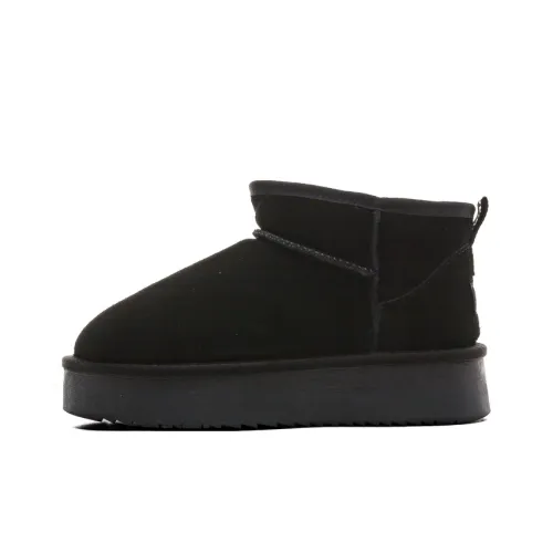 Warrior Wear Resistant Slip Resistant Short Snow Boots Unisex Black