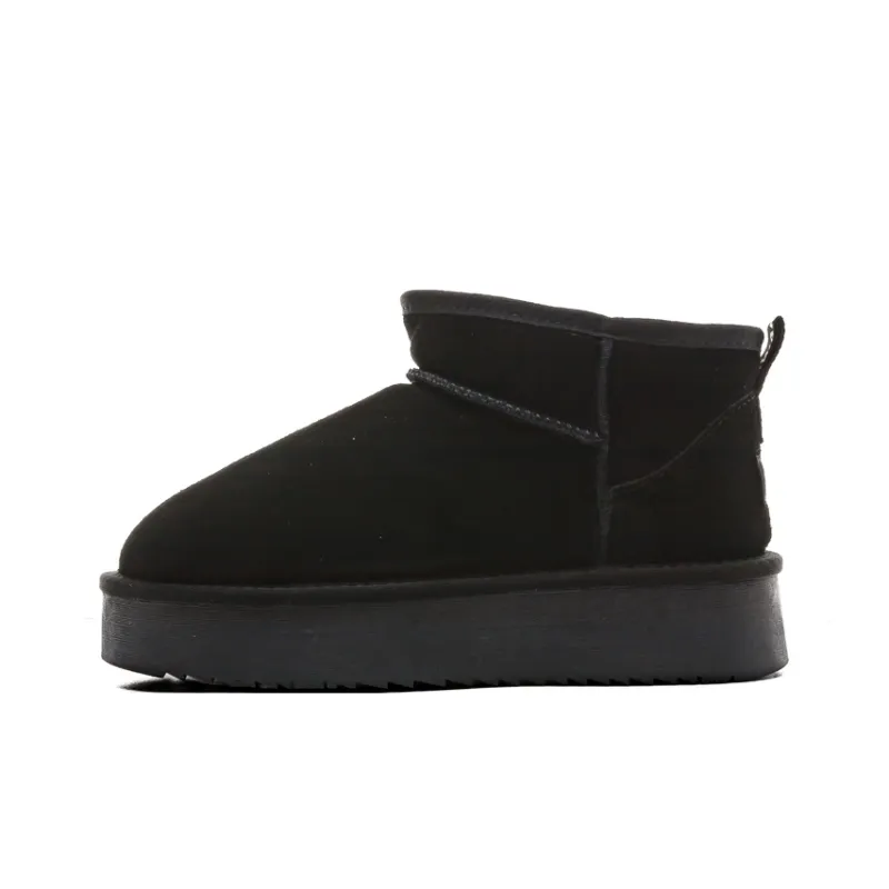 Warrior Wear Resistant Slip Resistant Short Snow Boots Unisex Black-0
