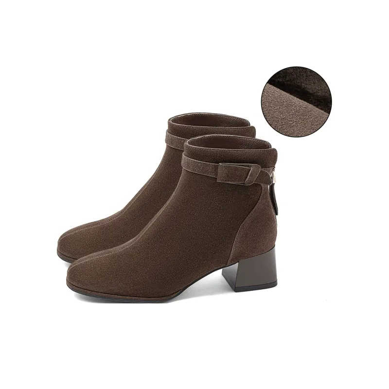 COMELY Ankle Boots Women's Dark Brown/Black/Ecru-6