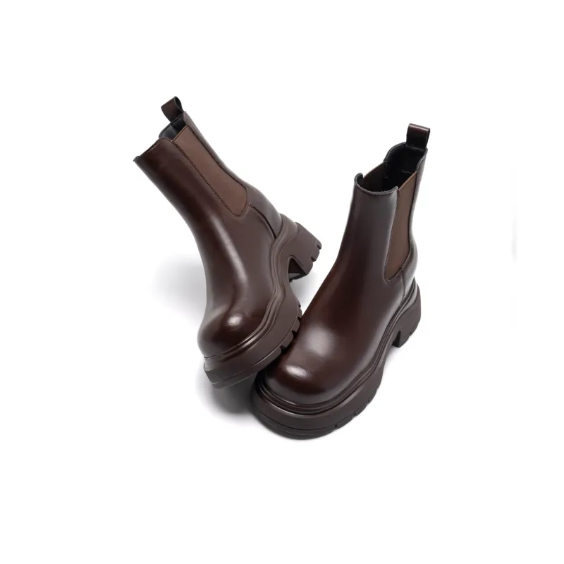 KODI Short Chelsea Boots 9CM Women's Brown-8