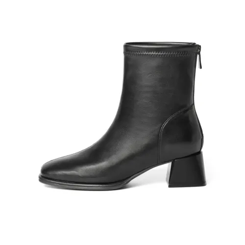 BELLE Ankle Boots Women's Khaki/Ecru/Black/Black, Crinkle Leather/Brown, Crinkle Leather