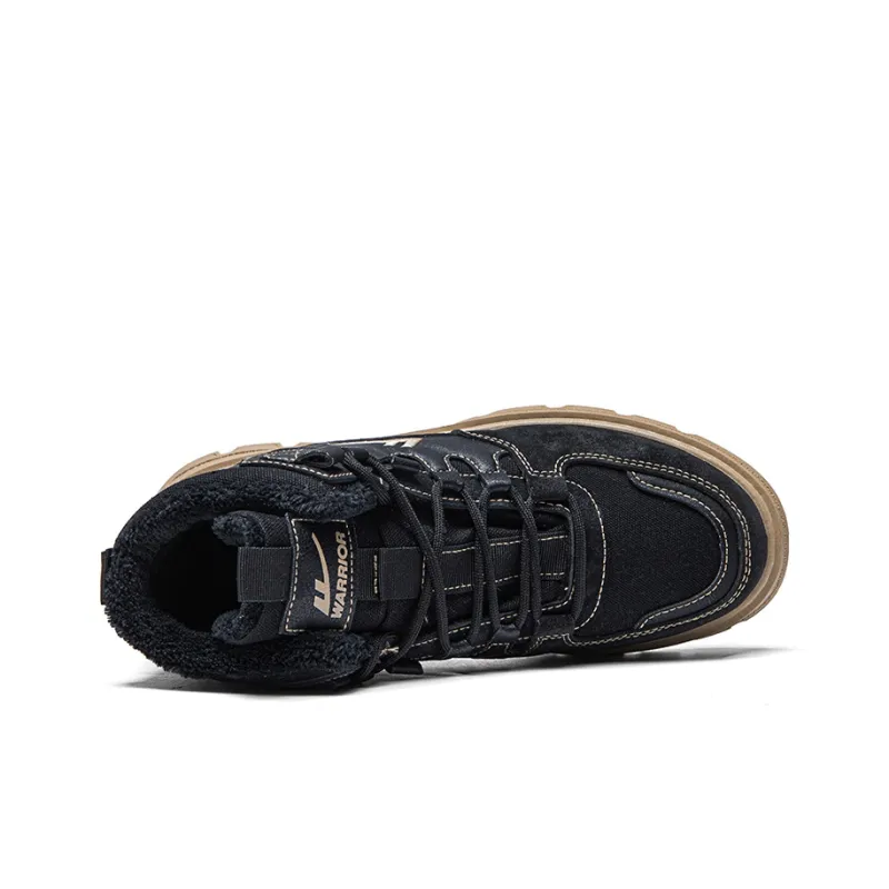 Warrior Thickened And Fleece Lined Insulated Shoes Short Martin Boot Men's Black-2