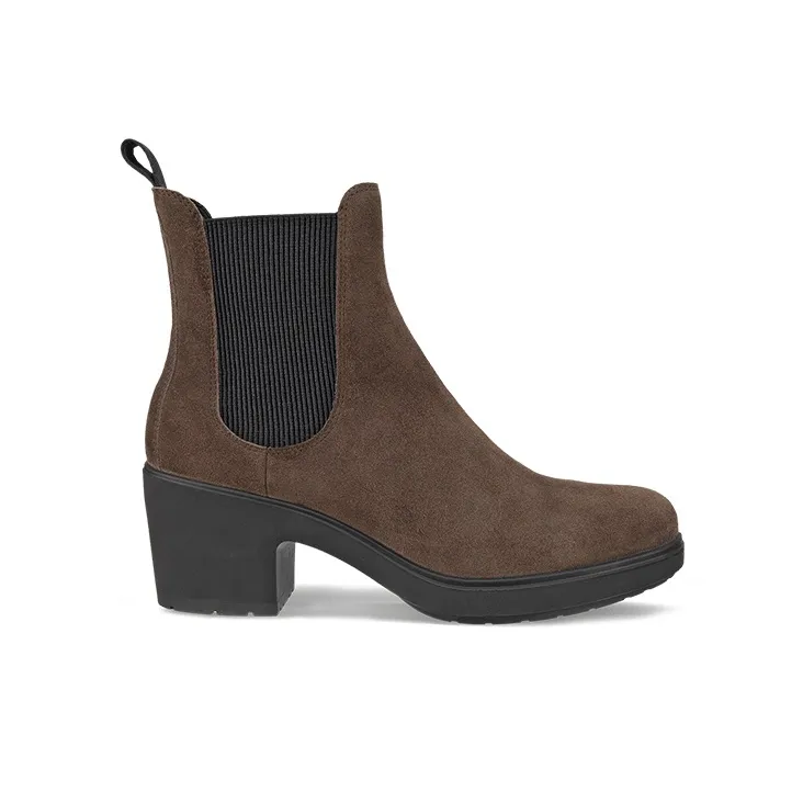 Ecco Knee-High Chelsea Boots 5.5cm Women's Coffee-1