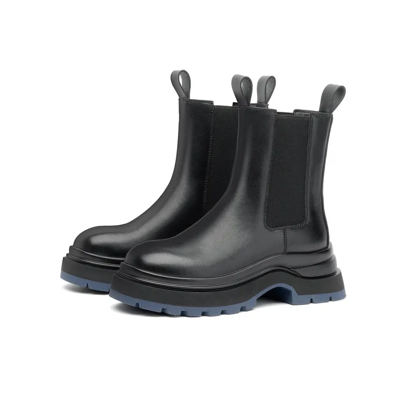 GEMEIQ Chelsea Boots Women's Black Red/Black Blue-6