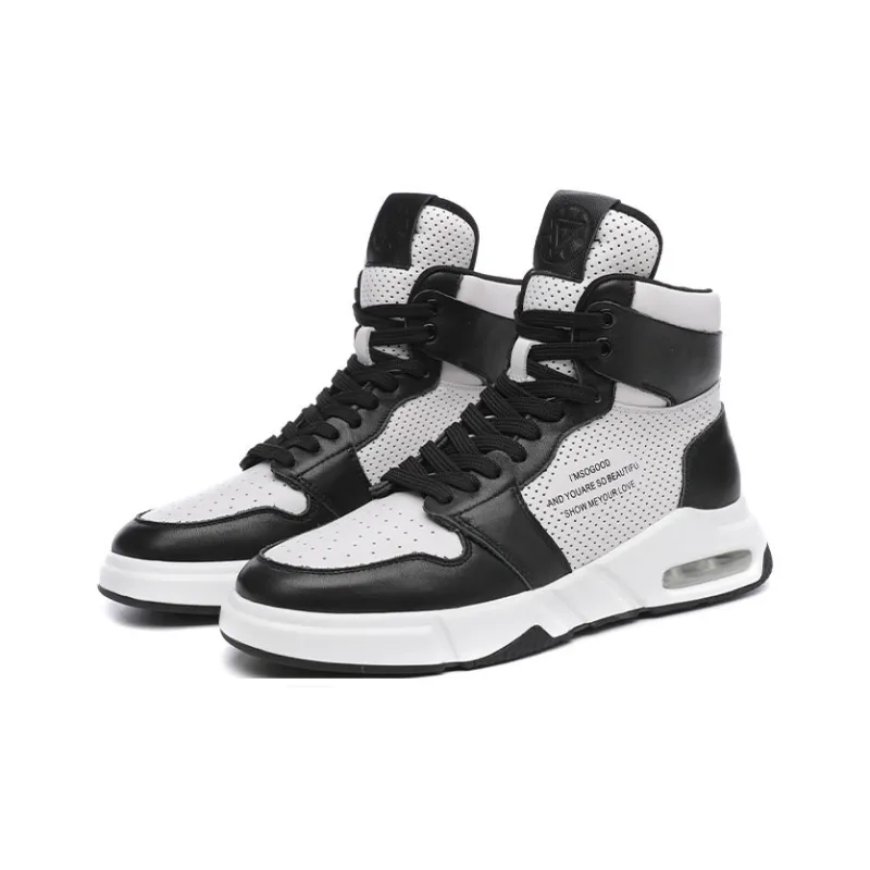Babinda Short Martin Boot 4cm Men's Black White-9