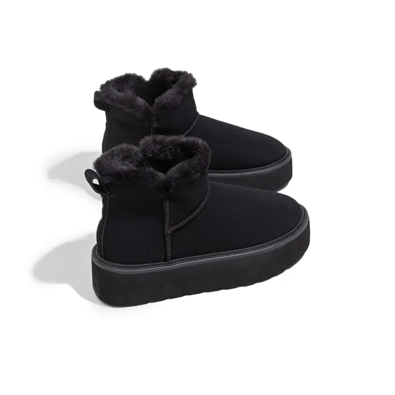 BESTFEEL Snow Boots Women's Black/Light Brown-2