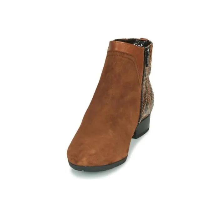 Gabor Camel Ankle Boots Women's Brown Black-3