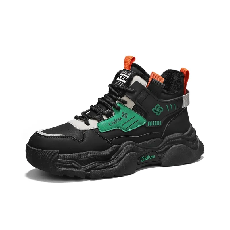 JKEM Anti-Slip And Wear-Resistant Warm High-Top Chunky Sneakers Men's-16