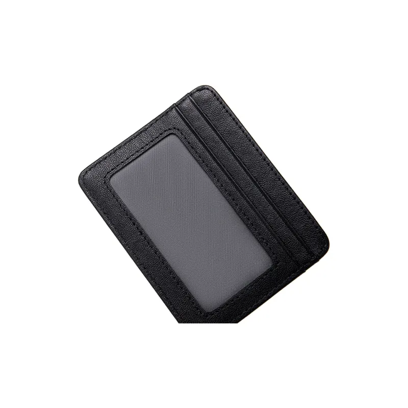 HLA Cow Leather Card Holder Document Bag, Card Holder Coin Purse Wallet Regular Men's Classic Black/Coffee-3