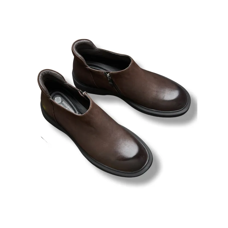 Brounvanm Ankle Boots Men Coffee/Chocolate-4