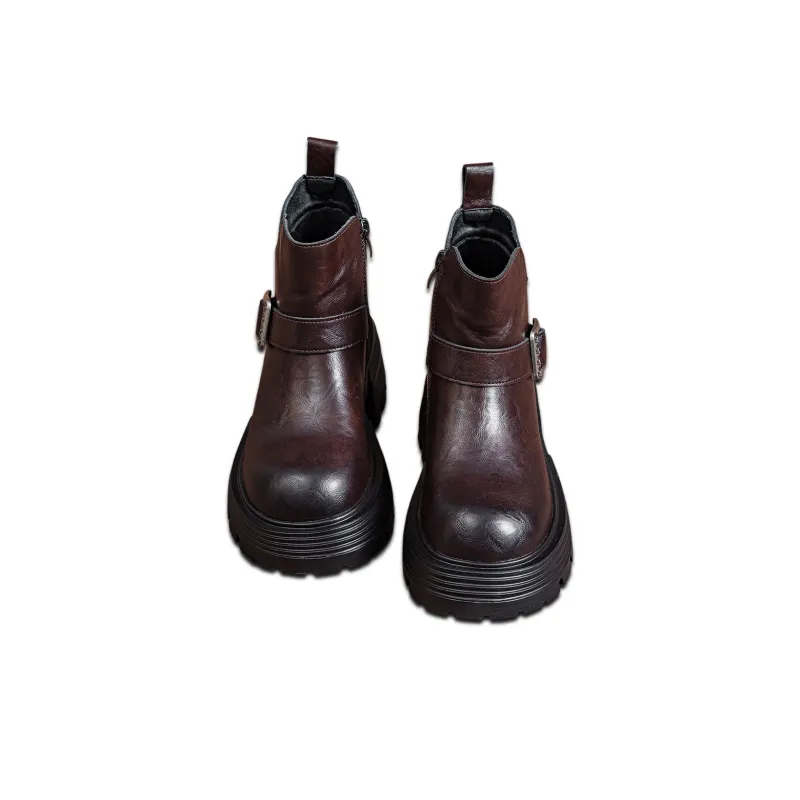 CHOVO Ankle Boots Women's Black/Brown-7