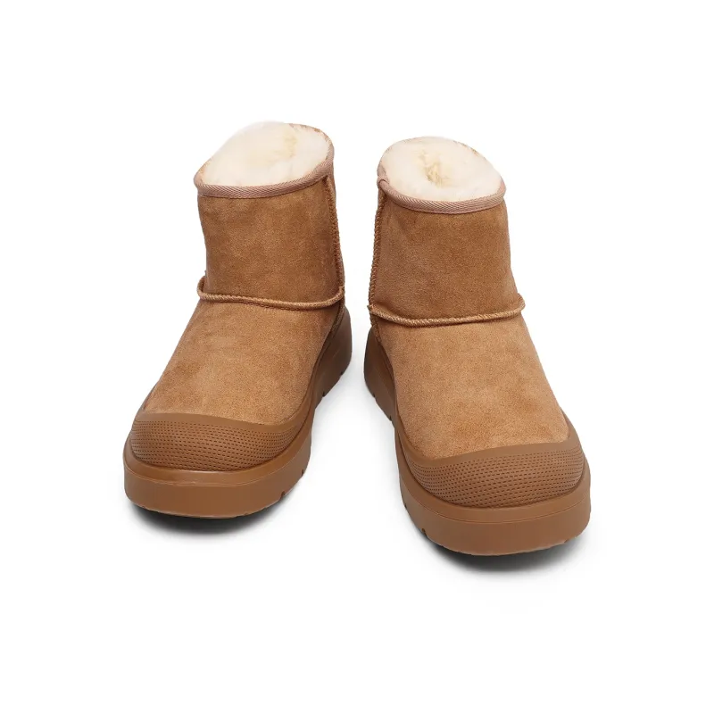 FAPAI Water Resistant Wear Resistant Cushioning Height Increasing Slip Resistant Coverage Short Snow Boots Unisex-5